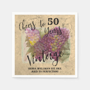 Serviette En Papier À la santé de 50 Ans Vin Anniversaire Vignoble Rai