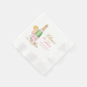 Serviette En Papier À l'amour Champagne Floral Déjeuner de mariage (Coin)