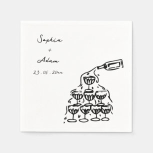Serviette En Papier À l'amour Dessin à la main Mariage