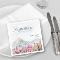 À l'amour Montagne Mariage Aquarelle
