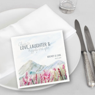 Serviette En Papier À l'amour Montagne Mariage Aquarelle