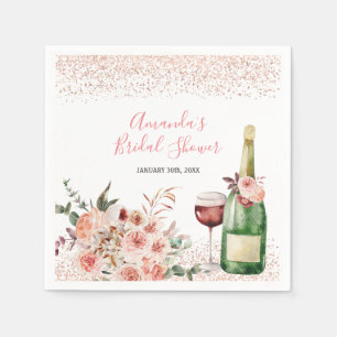 Serviette En Papier À l'amour Toast Mariage Fushia Rose