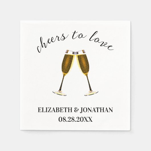Serviette En Papier À l'amour Verres à champagne (Devant)