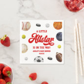 Serviette En Papier A Little Allstar Is On The Way! Sports Baby Shower (En situation)