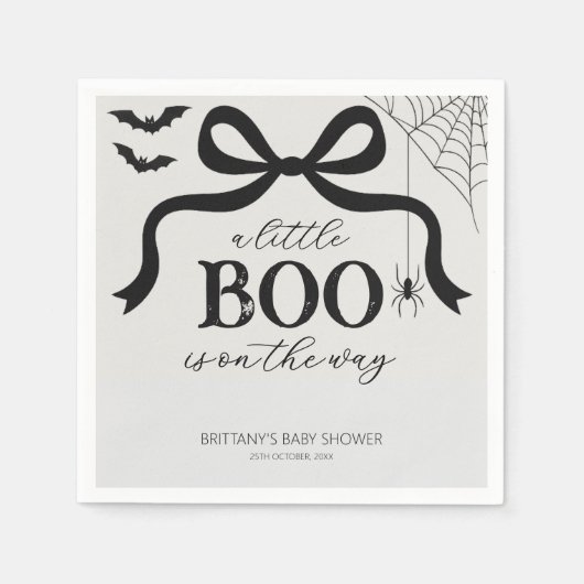 Serviette En Papier A Little Boo Is On The Way Baby Shower (Devant)