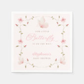 Serviette En Papier A Little Butterfly Baby Shower (Devant)