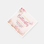 Serviette En Papier A Little Butterfly is on the Way, Baby Shower Girl (Coin)