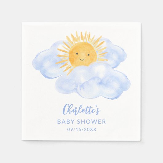 Serviette En Papier A Little Ray Of Sunshine Boy's Baby Shower (Devant)