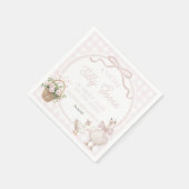 Serviette En Papier A Little Silly Goose Pink Floral Bow Baby Shower (Coin)