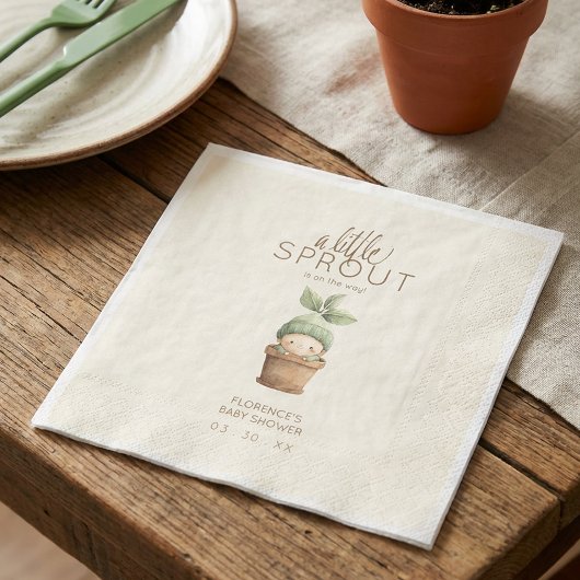Serviette En Papier A Little Sprout Baby Shower