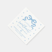 Serviette En Papier A Little Sweetheart Blue Bow Baby Shower (Coin)