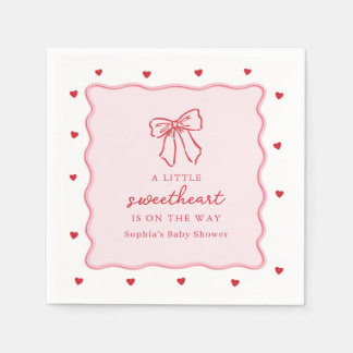 Serviette En Papier A Little Sweetheart Valentine's Baby Shower