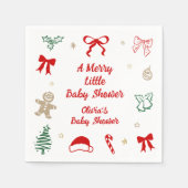 Serviette En Papier A Merry Little Christmas Baby Shower (Devant)