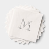 Serviette en papier à monogramme en feuille d'arge (Insitu (empilé))
