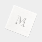 Serviette en papier à monogramme en feuille d'arge (Gauche)