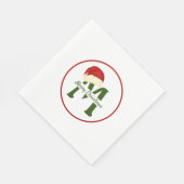 Serviette en papier à monogramme Joyeux Noël (Coin)