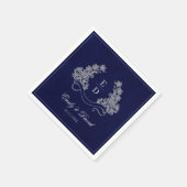 Serviette en papier à monogramme marine avec blaso (Coin)