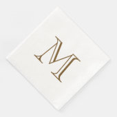 Serviette en papier à monogramme Simple Espresso (Coin)
