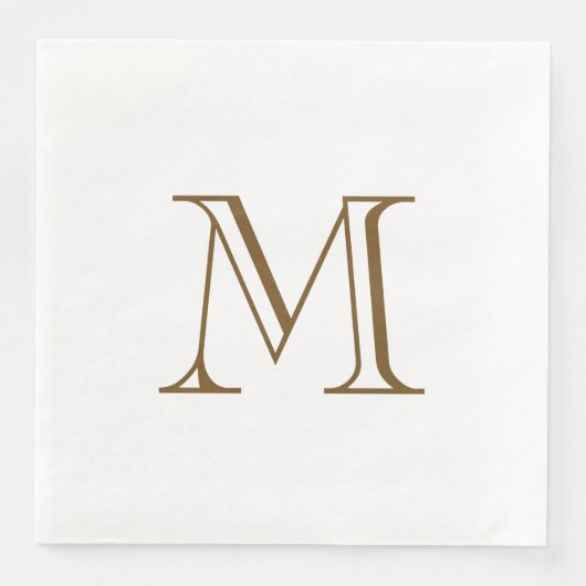 Serviette en papier à monogramme Simple Espresso (Devant)