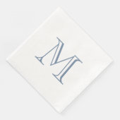 Serviette en papier à monogramme simple Pervenche (Coin)