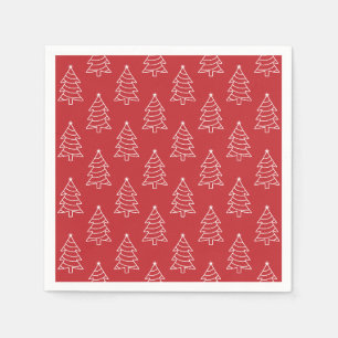 Serviette en papier à motif d'arbre de Noël sur fo