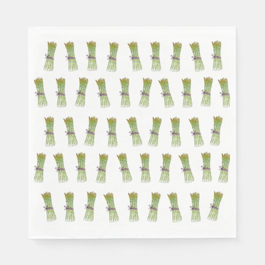 Serviette en papier à motif d'asperges (Devant)