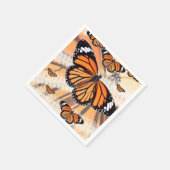 Serviette en papier à motif de papillon monarque (Coin)