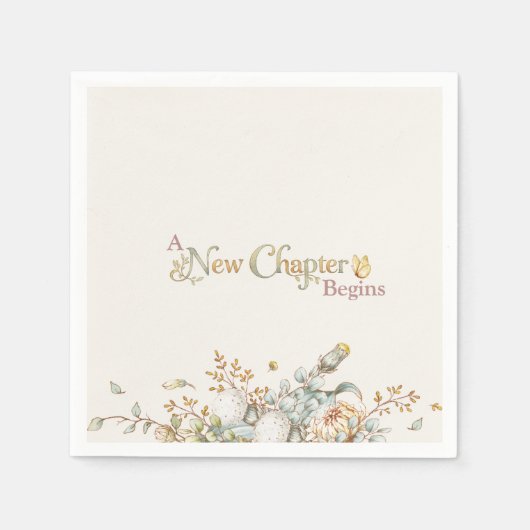 Serviette En Papier A New Chapter Begins Rustic Botanicals Baby Shower (Devant)