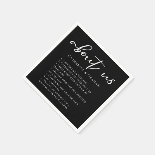 Serviette En Papier À propos de nous Couple Faits Mariage moderne mode (Coin)