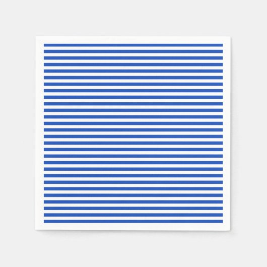 Serviette en papier à rayures bleues marines (Devant)