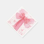 Serviette en papier à ruban rose (Coin)