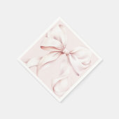 Serviette en papier à ruban rose minimal (Coin)