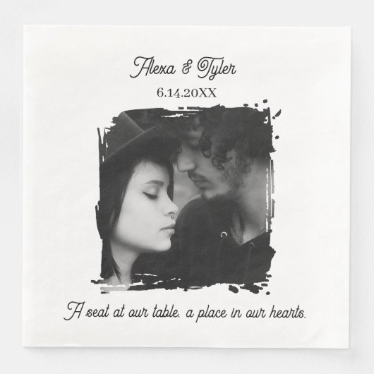 Serviette En Papier A Seat at our Table | Photo Template Wedding (Devant)