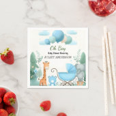 Serviette En Papier À Soft Boho Bear Blue Cub Welcome Baby Boy Shoy (En situation)