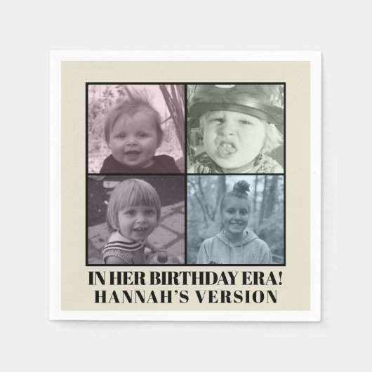 Serviette En Papier A Son Ère D'Anniversaire Photo Eras Anniversaire (Devant)