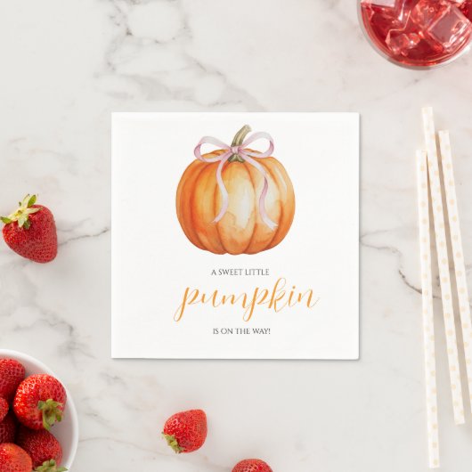 Serviette En Papier A Sweet Little Pumpkin is on the Way (En situation)