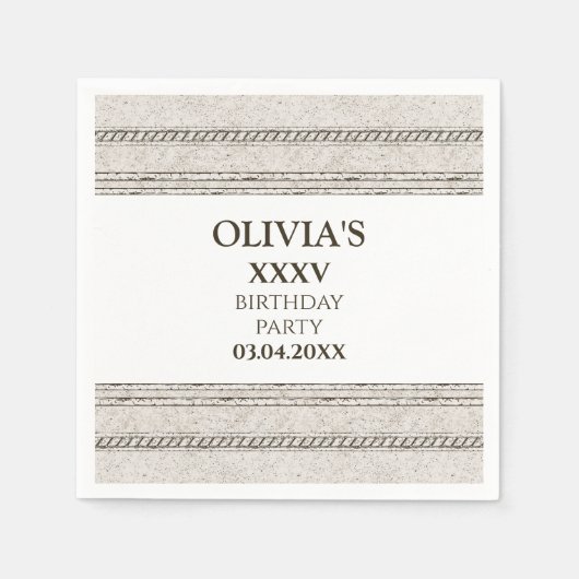 Serviette en papier à thème grec avec éléments de  (Devant)