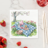 Serviette en papier à thème pique-nique (En situation)