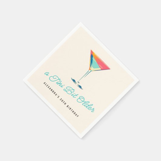 Serviette En Papier A Tini Bit Ancien Martini Thème Retro 30ème Annive (Coin)