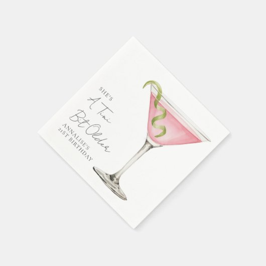 Serviette En Papier A Tini Bit Older Martini Birthday Party (Coin)