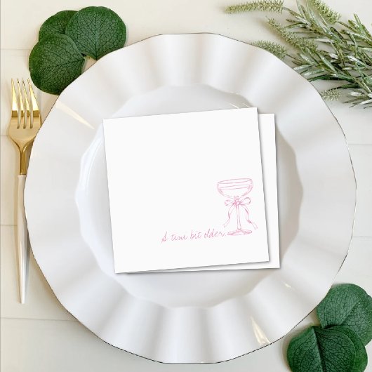 Serviette En Papier A tini bit older, Martini glass, Birthday, pink
