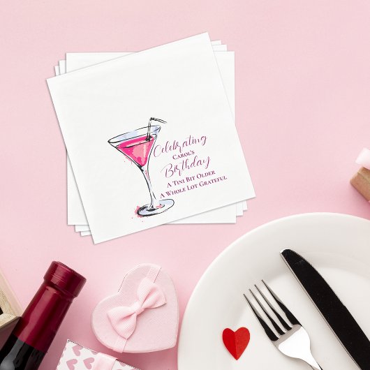 Serviette En Papier A Tini Bit Older Pink Martini Birthday Party Paper