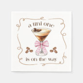 Serviette En Papier A Tini One Espresso Martini Pink Bow Baby Shower (Devant)
