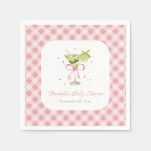 Serviette En Papier A Tini One est en chemin Martini Girl Baby shower