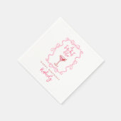 Serviette En Papier A Tiny Bit Older Pink Red Hand Drawn Birthday (Coin)