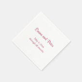 Serviette En Papier "À travers toute l'éternité" Noms et date du texte (Coin)