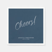 Serviette En Papier À votre santé ! Cocktail minimaliste bleu indigo p (Devant)