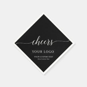 Serviette En Papier À votre santé   Logo simple d'entreprise noir pers