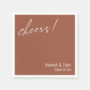 Serviette En Papier À votre santé ! Simple Élégance Mariage Terracotta