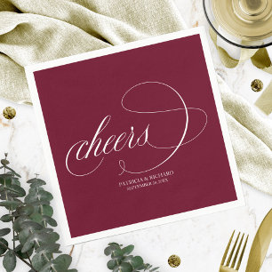 Serviette En Papier À votre santé - Simple mariage élégant en Bourgogn